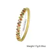 Fornecimento transfronteiriço de moda europeia e americana, banhado a cobre, cor de ouro real 18k, retenção de cor, micro cravação de zircônia colorida, pulseira, pulseira da moda mais vendida