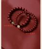 Diseño original pulsera de cinabrio de alto contenido púrpura arena dorada cristal arena pulsera transparente para mujer jade Hetian estilo nacional círculo sencillo