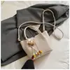 Bolsa Saco com Textura Simples Tecida 2026 Novo Estilo Bolsa Design de Nicho Bolsa de Mão Moda Cor Sólida Bolsa de Ombro Casual