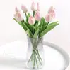 Ramo de Flores Artificiales Tulipanes de PU Flores Falsas Realistas de Alta Gama Accesorios para Atmósfera del Hogar Decoración de Ramo