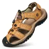 Sandalias de Cuero Genuino de Primera Capa de Talla Grande Transfronterizas para Hombre en Verano Transpirables Zapatos Casuales para Exteriores Zapatos de Playa Baotou Sandalias Antideslizantes para Hombre