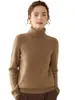 Nuevo jersey de punto de cachemira para mujer, otoño e invierno 2026, de manga larga, cuello alto, suéter cálido, corte ajustado, agradable para la piel