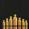 Frasco de Óleo Essencial Dourado Galvanizado em Estoque, Frasco Amostra de Sérum à Prova de Luz, Frasco Conta-Gotas com Ponta de Borracha, Frasco Vazio Cosmético Dosador, Frasco Conta-Gotas de Borracha