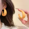 Set de Aretes Acrílicos Plateados en Forma de C, Estilo Casual y Sencillo, Elegantes Aros, Lujo Ligero, Sensación de Alta Gama, Accesorios para Orejas de Nicho