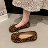 Zapatos de Boca Baja con Lazo Francés Primavera Temprana 2025 Falda Tacón Plano Multicolor Talla Grande Zapatos de Frijol