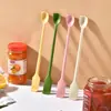 Espátula de Silicona para Cocina Suministros para Hornear Cuchara para Mermelada Raspador de Pasteles Cuchara de Mango Largo Espátula de Silicona