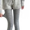 Meia-calça com Padrão Ondulado de Listras Verticais Design Outono e Inverno Estilo Ins Leggings Cinza Emagrecedoras Meia-calça Versátil de Lã