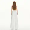 Shangya 7609 Nuevos Jeans Retro Americanos Diseño para Mujer Empalme Blanco Sueltos Pierna Ancha Rectos