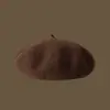 Pintor Artístico Casual Engrossado Boina de Lã Tridimensional Retro Cap Belly Cap Outono e Inverno Chapéu Mostrado Rosto Pequeno