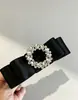 Nuevo Clip de Pato de Pinza Negra Cuadrada con Pedrería Doble Capa de Lazo Accesorios para el Cabello para Mujeres Chic Francés Satén Exquisito Elegante Clip Lateral Adorno para el Cabello