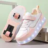 [Transfronterizo] Zapatos para caminar de doble rueda niños y niñas zapatos de carga de dos ruedas zapatos de aspecto alto con ruedas para 6-16 años