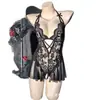 Lencería Sexy Transfronteriza Tallas Grandes Medusa, Camisón Sexy de Encaje con Cuello Halter, Exclusivo para Amazon y Shein