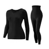 Nuevo Set Térmico Sin Costuras de Manga Larga para Mujer Otoño e Invierno, Ropa Interior Auto-Calentable Moldeadora Adelgazante para Dar Forma al Cuerpo, Tops y Pantalones Térmicos