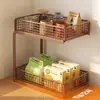 Organizador de Mesa de Trabalho Armazenamento de Bancada para Mesa de Jantar de Cozinha Porta Lanches Organizador Multicamadas Caixa para Saquinhos de Chá Porta Copos para Mesa de Centro Armário