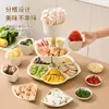 Bandeja Creativa para Hot Pot con Múltiples Niveles Giratorios para Uso Doméstico, Plato para Snacks y Frutas, Cesta para Verduras con Compartimentos para Drenar, Cesta de Plástico para Verduras