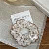 Corea del Sur nuevo lazo floral marrón de tela anillo para el cabello de intestino grueso dulce lindo coleta tocado accesorios para el cabello