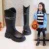 Botas para Niña Estilo Coreano Botas de Moda Casuales 2025 Otoño e Invierno Nuevas Botas de Princesa de Terciopelo y Cuero Botas Altas Cálidas