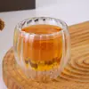 Venta al por mayor de fábrica Taza Simple de Doble Capa Transparente Aislante Térmico Anti-quemaduras para el Hogar Taza para Leche Café Jugo Taza de Vidrio de Borosilicato Alto