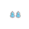 Pendientes Originales Yuebao Jewelry de Turquesa Plata de Ley S925 Forma de Calabaza Súper Brillantes Nuevo Estilo Chino Nicho Gama Alta