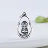 Ciervo Dorado Rey Estatua de Buda de Plata Pura Colgante Estilo Étnico Vintage Joyería de Plata Colgante de Collar Loto Buda Pequeño Adorno de Plata Accesorio