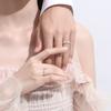 Anillo de Pareja Mobius Foot Plata 999 Moda para Hombre y Mujer Anillo Estilo Joker Anillo Qixi Ins Anillo Escarchado