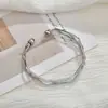 Pulsera Geométrica Irregular de Cinco Capas Estilo Coreano Simple Mismo Estilo Brazalete Abierto de Tres Capas Joyería de Comercio Exterior Venta al por Mayor Oro