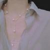 Collar de perlas Gymsophila con forma de Y, cadena de suéter de hada con sentido largo, venta al por mayor