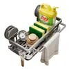 Estante de fregadero de cabeza Estante de cocina para el hogar Estante de almacenamiento de cocina Estante multifuncional para escurrir esponjas Estante para grifo
