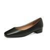 Zapatos Cuadrados de Borde Transversal 2025 Nuevos de Otoño con Tacón Grueso para Mujer de Tacón Medio Cómodos de Talla Grande Zapatos de Moda