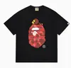 Hit da Internet de Verão 24: Camiseta bAPe Cabeça de Macaco Macaquinho, Camuflagem, Camiseta Unisex Manga Curta Gola Redonda