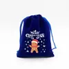 Fornecimento Direto Transfronteiriço Saco de Presente de Doce de Natal de Veludo Azul Pacote de Lanches Saco de Armazenamento Embalagem de Presente de Maçã de Natal
