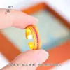 Mismo Estilo que el Anillo de Espiga de Trigo y Calabaza Incrustado con Diamantes Color Arena de la Tienda Dorada Puzuo, Nuevo Anillo Ajustable de Dedo Índice Estilo Chino de Lujo Ligero
