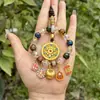 Colgante para Coche del Dios de la Riqueza de Cinco Caminos de Hangzhou con Ábaco de Colores y Candado, Colgante para Coche que Atrae la Riqueza