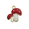 Familia de Hongos Rojos Hongos Lindos Aleación con Goteo de Aceite Joyería Colgante Pequeño Pendientes Pulsera Collar Materiales para Manualidades