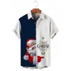Elemento Navideño Estación Independiente Aliexpress Transfronterizo Ropa de Hombre Impresión Digital 3D Manga Corta con Cuello Camisa Versátil para Hombre
