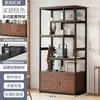 Novo Rack Antigo Estilo Chinês Rack de Armazenamento para Sala de Chá Vitrine de Chá Não Madeira Maciça Rack de Exibição de Parede Inteira para Sala de Estar Moderno Minimalista