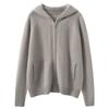 Chaqueta Holgada y Sencilla con Capucha Versátil Montaña Nueva Superior Adelgazante para Mujer Cárdigan de Punto de Cachemir Color Sólido Otoño e Invierno Cremallera