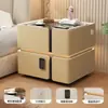 Mesita de noche inteligente de madera maciza suspendida, dormitorio simple y moderno con cerradura, sin necesidad de instalación, almacenamiento, mueble de noche de pie para el hogar