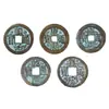 Monedas de los Cinco Emperadores: Qianlong, Yongzheng, Jiaqing, Shunzhi, Kangxi Tongbao. Monedas de cobre genuinas, auténticas, usadas para presión en el umbral de la puerta. Monedas sueltas