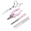 Amazon hot pet suprimentos cortadores de unhas tesouras beleza pet quatro peças conjunto pet terno de beleza atacado