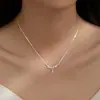 Collar Mansheng S999 Plata Pura Piedra de Cristal para Mujer Modelo Popular Nuevo 2025 Cadena Ligera de Cuello Cadena para Clavícula Joyería Regalo