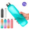 Copo de Plástico Colorido Degradê Resistente a Alta Temperatura 1000ml Copo Espacial Garrafa de Água Esportiva para Fitness com Escala de Tempo Estilo Ins