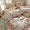 Juego de Ropa de Cama de Gasa de Doble Capa Clase A para Niños de Cuatro Piezas Modelo Nuevo 2025 Funda de Edredón Individual para Dormitorio Estudiantil Juego de Tres Piezas 3