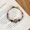 Diseño Nicho Retro Nepalés Método Antiguo Cuentas de Cobre Pulsera Femenina Estilo Xizang Estilo Étnico Distintivo Simple Tejido Pulsera Azul