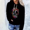 Sudadera con capucha de hombro nueva para mujer europea y americana 2024 primavera y otoño divertida holgada versátil moda top de mujer
