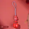 Venta al por mayor Natural Alto Contenido Rojo Cinabrio Arena Cien Bendiciones Frasco Cadena para Teléfono Nuevo Estilo Nacional Chino Marea Nacional Llavero Colgante para Bolso Adorno