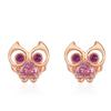 Lindo Dulce Set de Joyería de Búho Corindón Rojo Ojos Grandes Aretes de Águila Macho Colgante Pulsera Anillo para Mujer