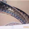 Pasamanos de Escalera de Hierro Forjado Forjado en Francia, Proyecto de Barandillas de Hierro Artesanal de Protección para Escaleras Metálicas Giratorias de Hotel Villa