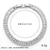 Estilo Igual a Xiaohongshu Lujo Ligero Estilo de Gama Alta Pulsera Cuadrada de Zirconia con Diamantes Completos Fila Única Diamante Personalidad Versátil Pulsera de Nicho