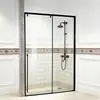 Diseño de Puerta Corredera Integrada para Baño de Acero Inoxidable, Puerta de Cristal para Baño Suministro Directo del Fabricante